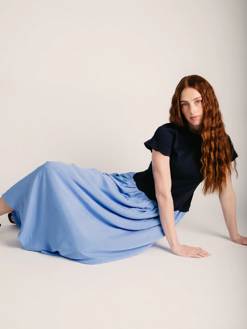 Scalloped Midi Dress